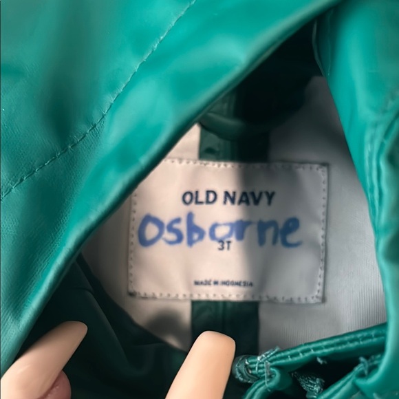Old Navy Kids' Teal Hooded Raincoat - Picture 3 of 9